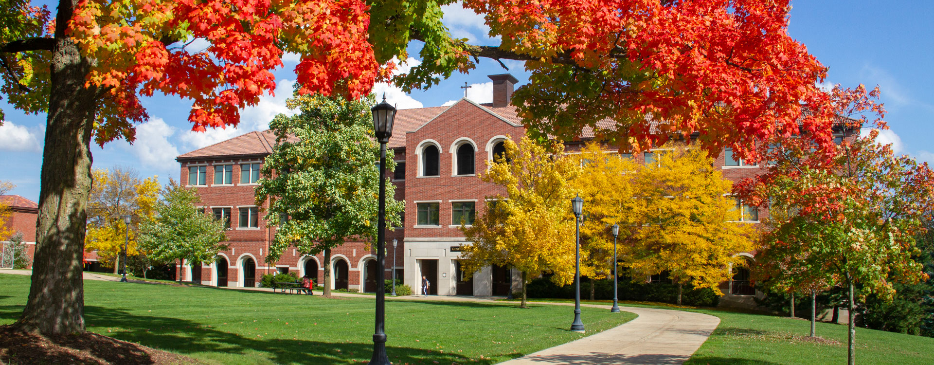 Generac Hall exterior in fall